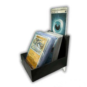 Angled View of Energy Break Stand with cards in place