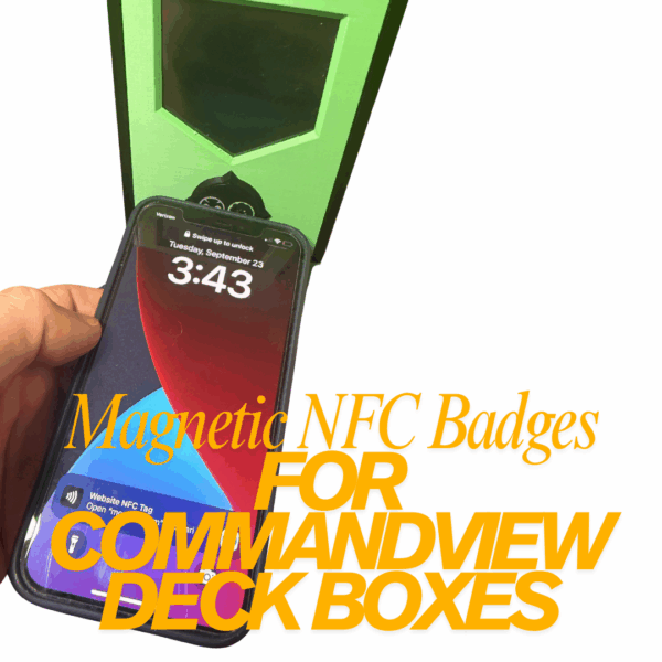 Magic the Gathering CommandView deck box upgrade with magnetic NFC emblem badge